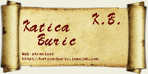 Katica Burić vizit kartica
